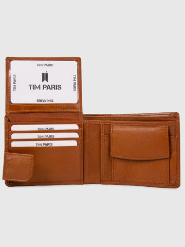 Tan Leather Wallet Tim Paris