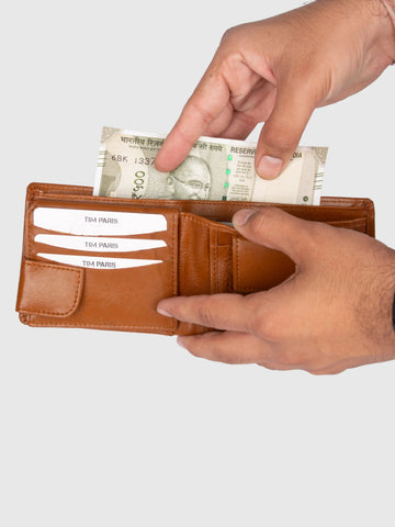 Tan Leather Wallet Tim Paris