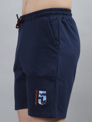 Navy Blue Knitted Stretch Shorts