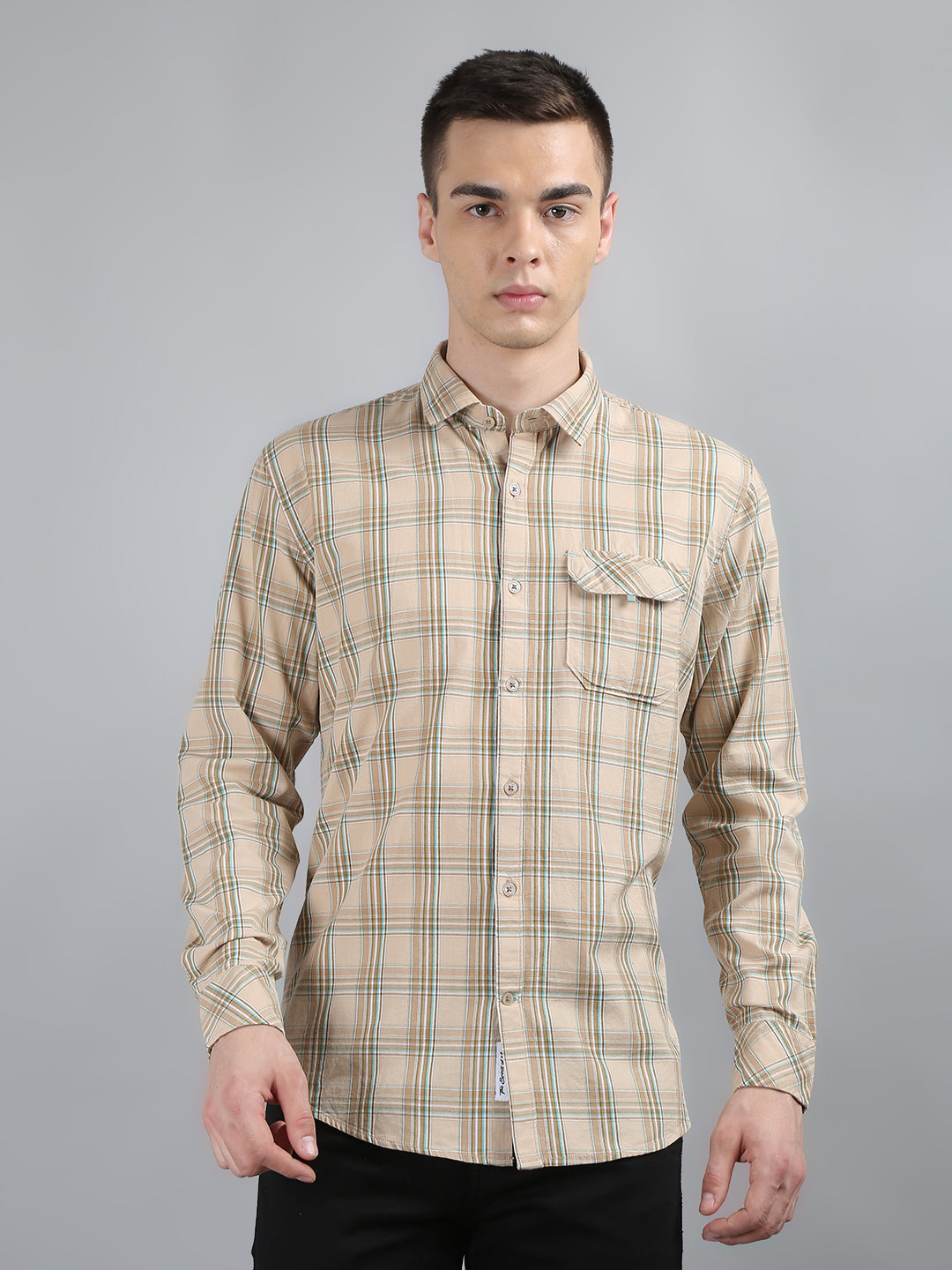 Beige Classic Checks Shirt