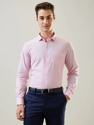 Pink Striped Formal Shirt Tim Paris