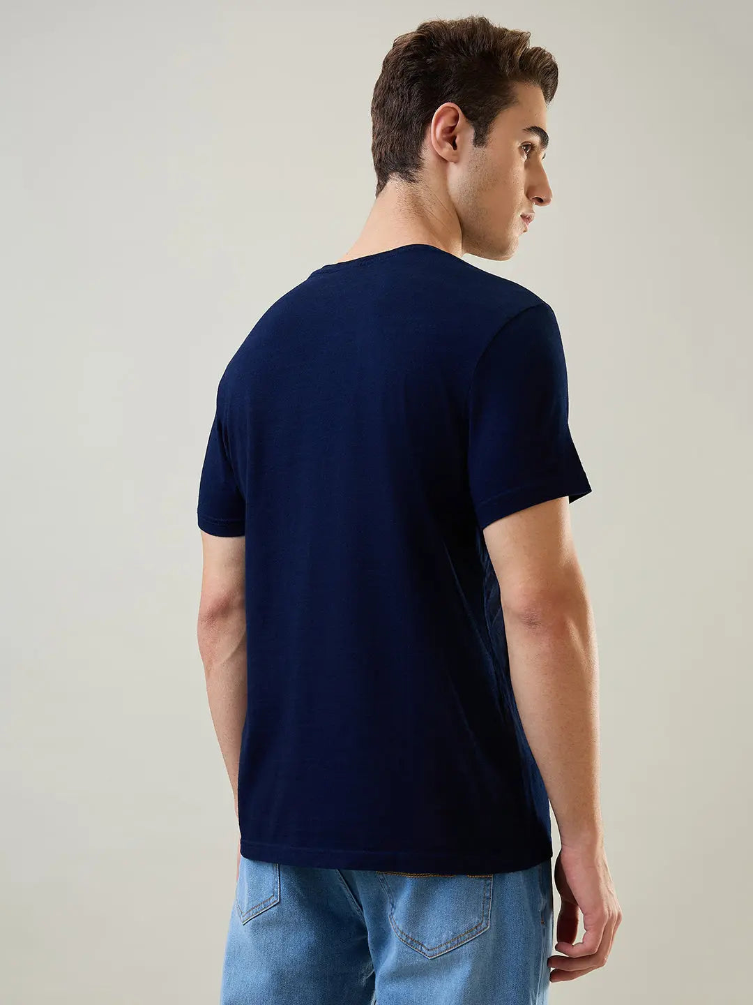 Rinse Washed Blue Printed T-Shirt Tim Paris