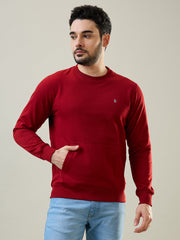 Red Sweatshirt with Kangaroo Pocket