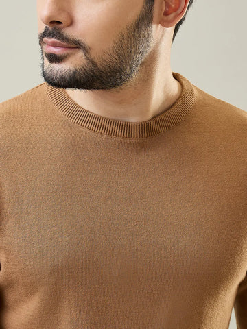 Camel Round Neck Pullover Tim Paris
