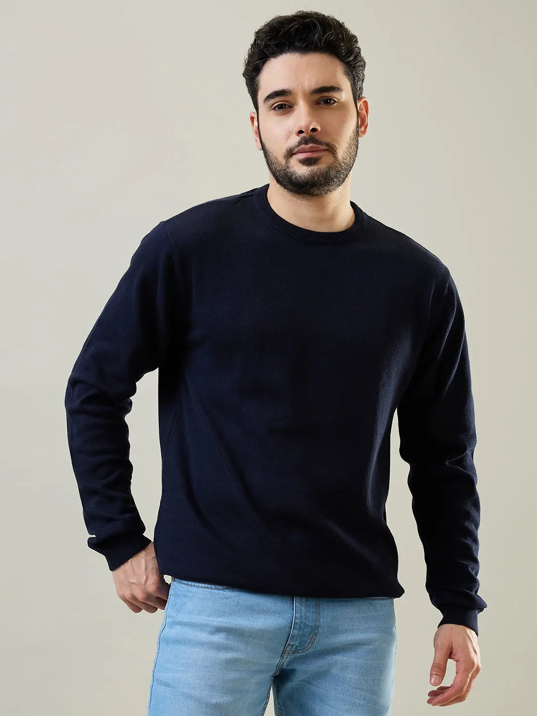 Tim Paris Navy Round Neck Pullover Tim Paris