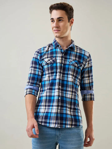 Blue Checkered Shirt Tim Paris