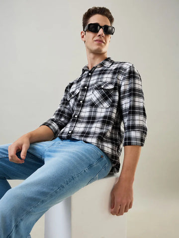 Black & White Checkered Shirt Tim Paris