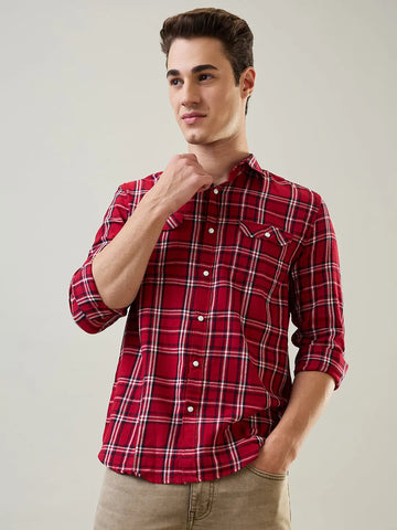 Red Checkered Shirt Tim Paris