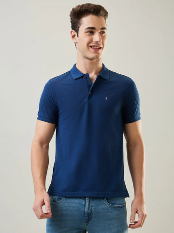 Sailor Blue Solid Polo T-Shirt Tim Paris