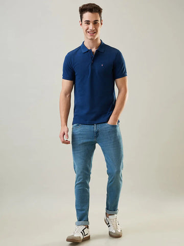 Sailor Blue Solid Polo T-Shirt