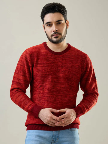 Red Round Neck Pullover Tim Paris