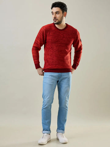 Red Round Neck Pullover Tim Paris