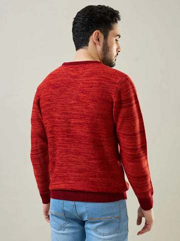 Red Round Neck Pullover Tim Paris