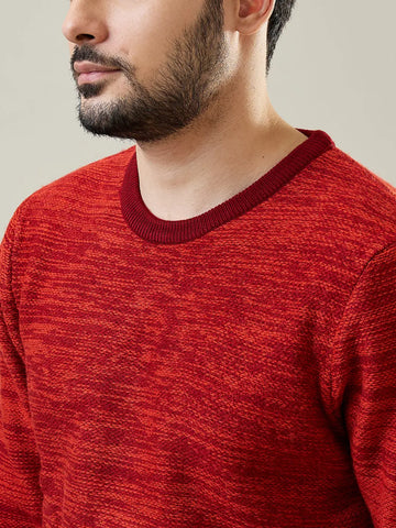 Red Round Neck Pullover Tim Paris
