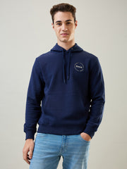 Tim Paris Sweatshirt: Dress Blue Hoodie Zipless Printed