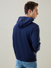 Tim Paris Sweatshirt: Dress Blue Hoodie Zipless Printed
