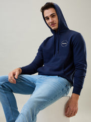 Tim Paris Sweatshirt: Dress Blue Hoodie Zipless Printed