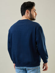 Tim Paris Dress Blue Round Neck Printed Sweatshirt