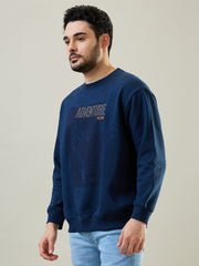 Tim Paris Dress Blue Round Neck Printed Sweatshirt