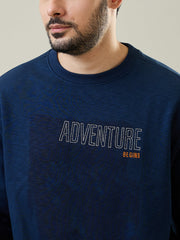 Tim Paris Dress Blue Round Neck Printed Sweatshirt