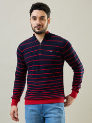 Navy Blue Mock Neck Pullover