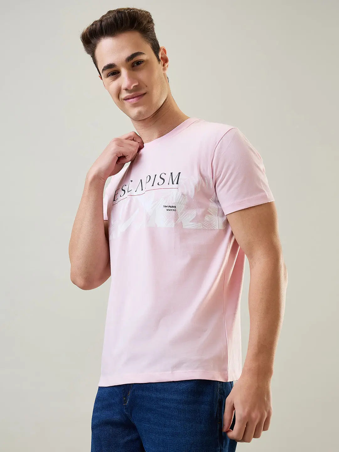 Escapism Pink Graphic Print T-Shirt Tim Paris