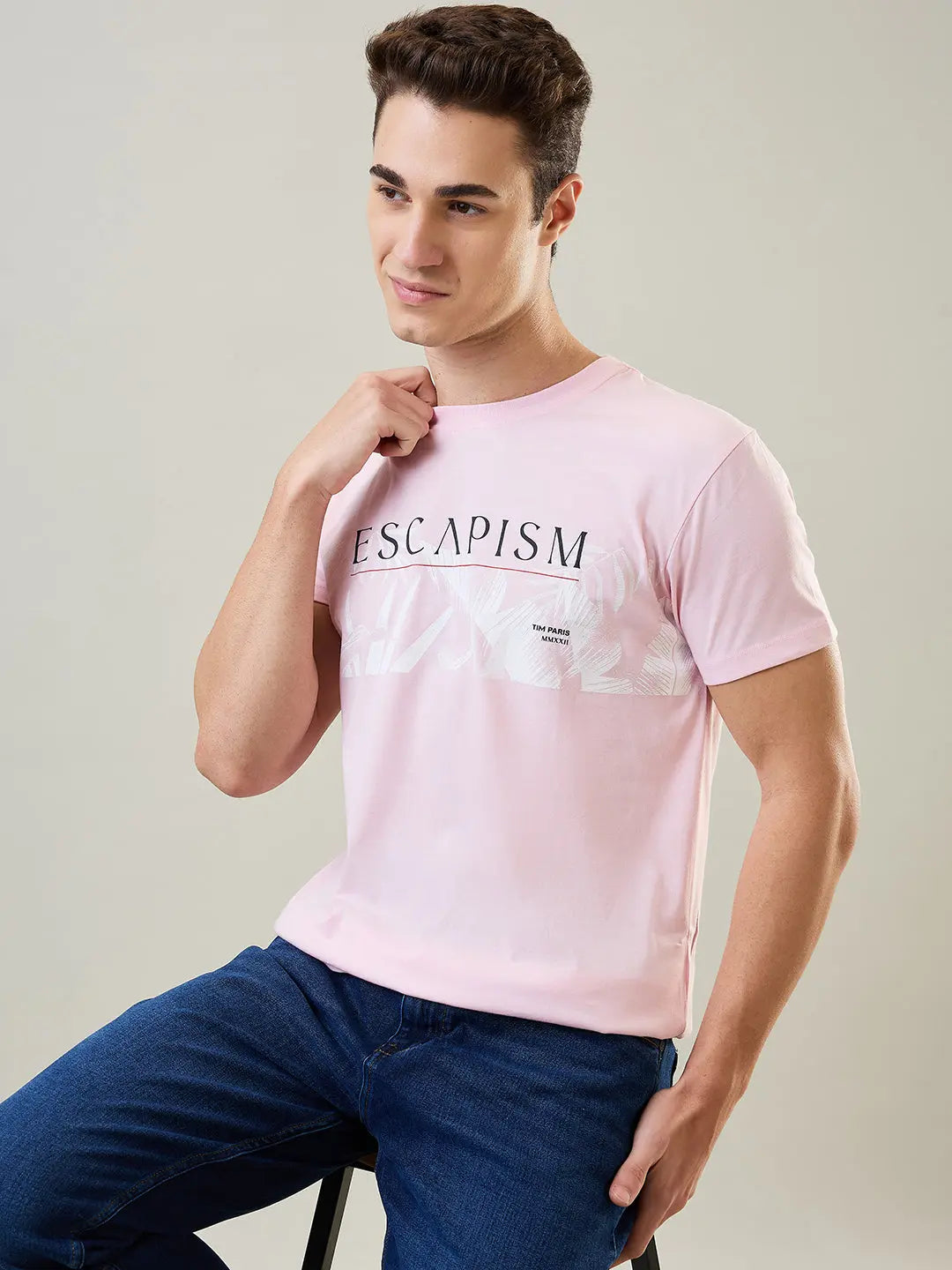 Escapism Pink Graphic Print T-Shirt Tim Paris