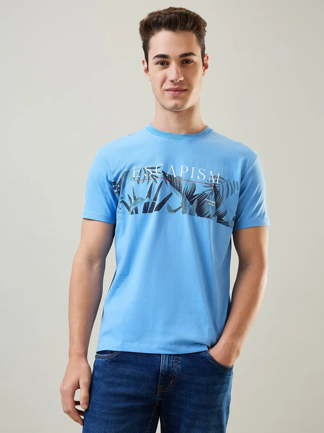 Robbia Blue Graphic Print T-Shirt Tim Paris
