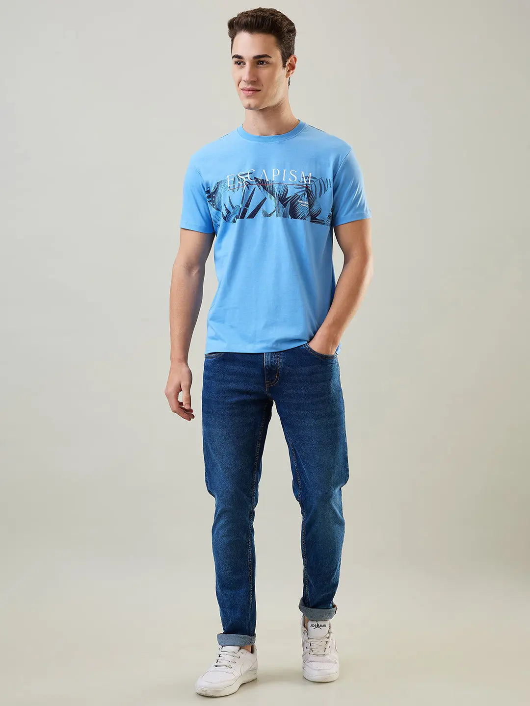 Robbia Blue Graphic Print T-Shirt Tim Paris