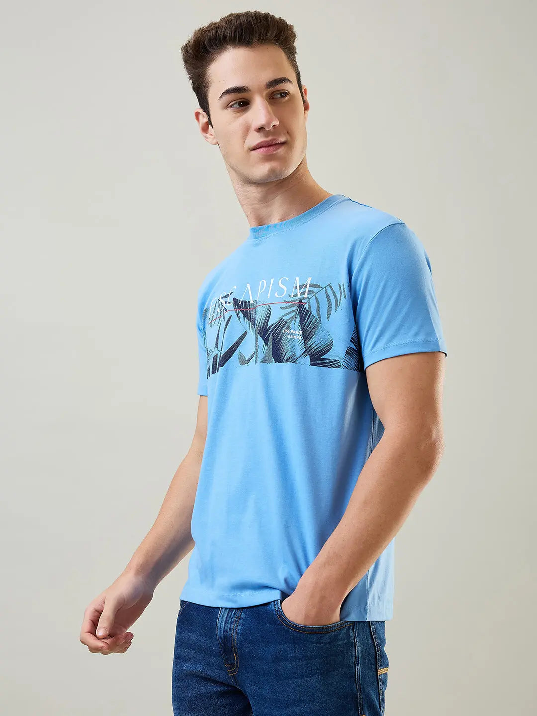 Robbia Blue Graphic Print T-Shirt Tim Paris
