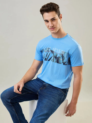 Robbia Blue Graphic Print T-Shirt Tim Paris