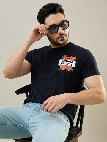 Dark Grey Graphic Print T-Shirt Tim Paris