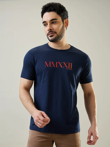 Dress Blue Graphic Print T-Shirt Tim Paris