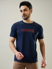 Dress Blue Graphic Print T-Shirt