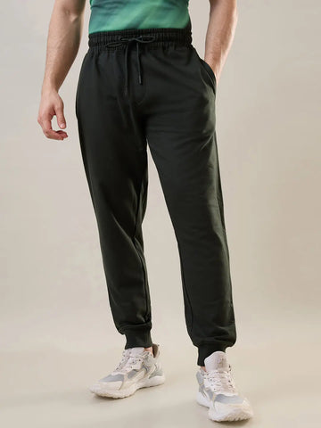 Deep Forest Green Regular Fit Joggers Tim Paris