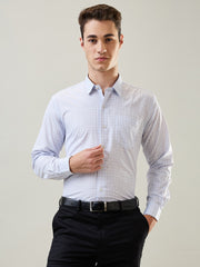 Tim Paris Formal Shirt: Blue Regular Checks