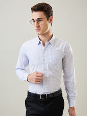 Tim Paris Formal Shirt: Blue Regular Checks