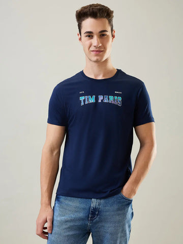 Dress Blue Graphic Print T-Shirt Tim Paris