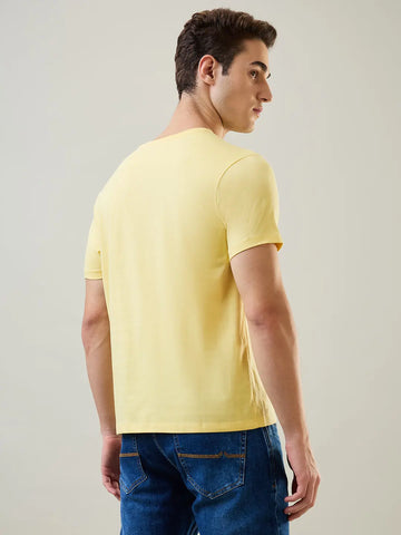 Pale Banana Yellow Solid T-Shirt Tim Paris