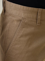 Brown Dyed Stretch Printed Shorts