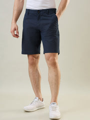 Navy Blue Dyed Stretch Shorts