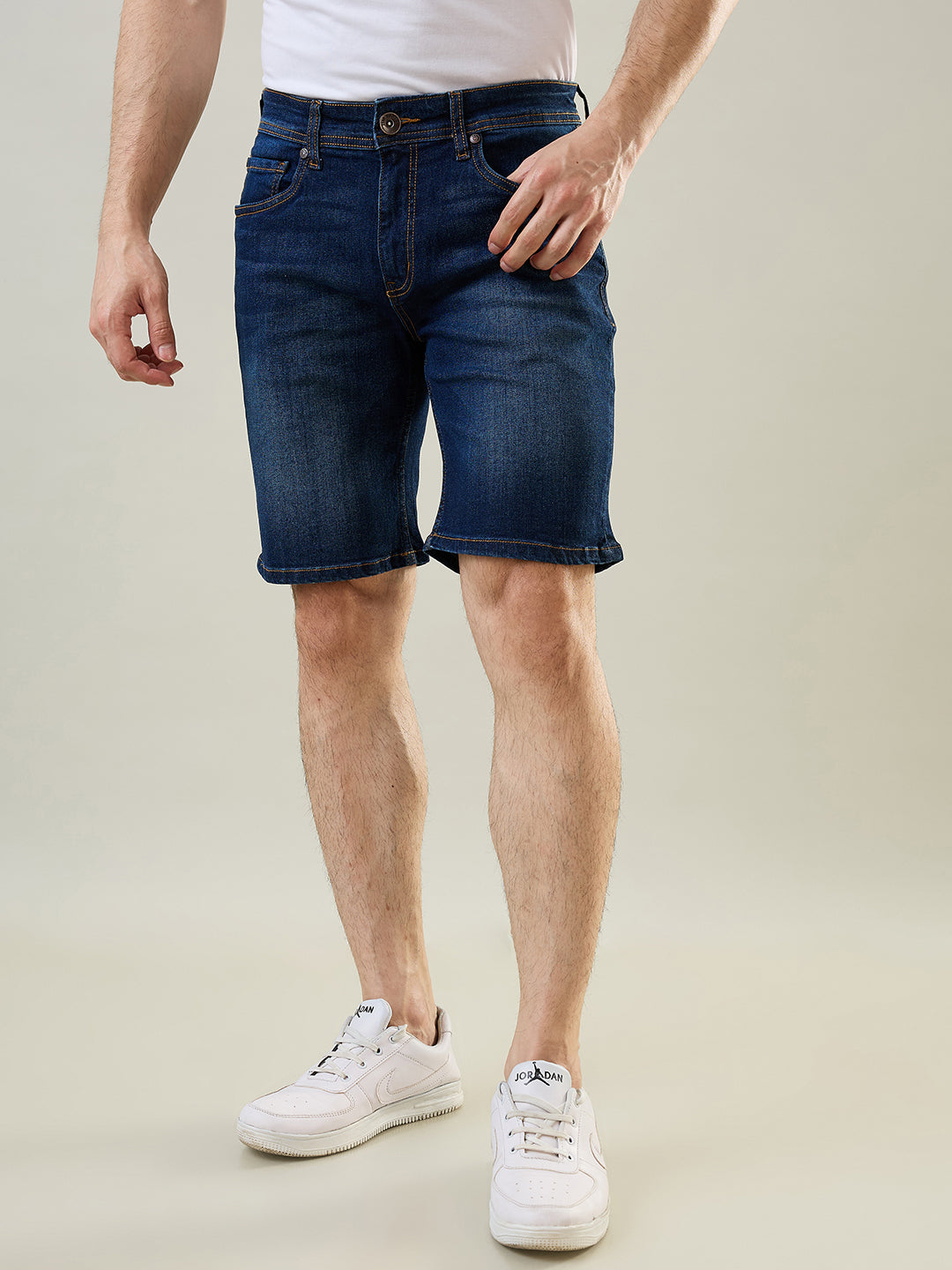 Dark Indigo Stretch Denim Shorts