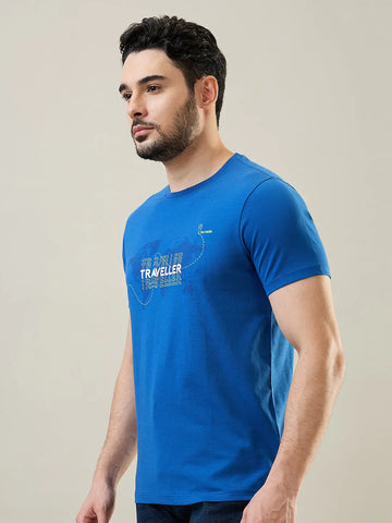 Galactic Cobalt Blue Graphic Print T-Shirt Tim Paris