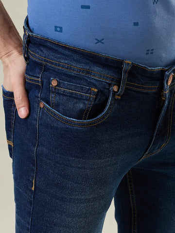 Enzyme Wash Blue Hugo Skinny Fit Jeans Tim Paris