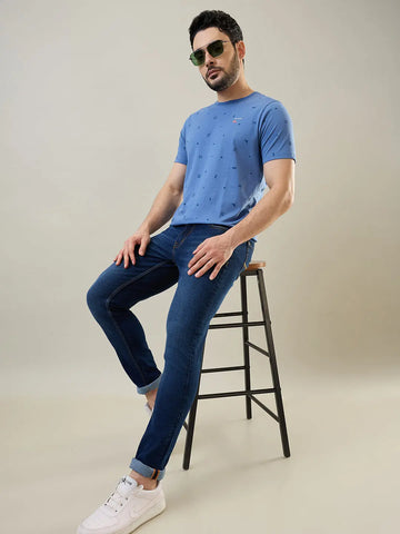 Enzyme Wash Blue Hugo Skinny Fit Jeans Tim Paris
