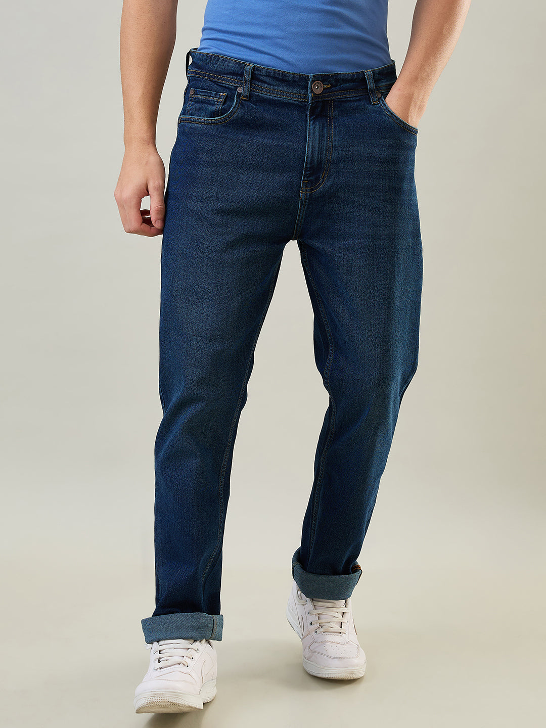 Medium Cloud Logan Straight Fit Jeans