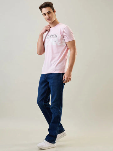 Enzyme Washed Blue Logan Straight Fit Jeans Tim Paris