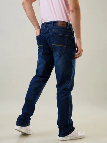 Enzyme Washed Blue Logan Straight Fit Jeans Tim Paris