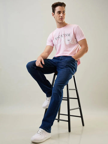Enzyme Washed Blue Logan Straight Fit Jeans Tim Paris