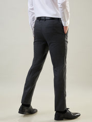 Tim Paris Formal Pant - Dark Grey Woven Solid Pant